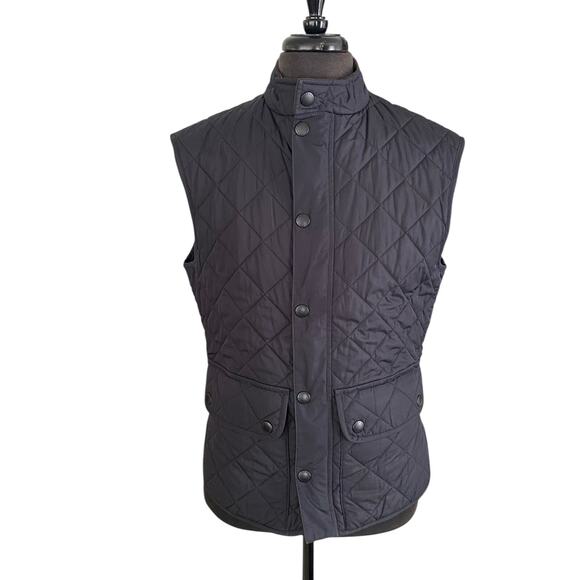 Barbour Men's Vest Lowerdale Gilet Quilted Black puffer Jacket Vest Zip Med READ